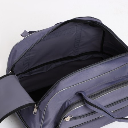 Road bag on wheels, a lightning department, with an increase, an outer pocket, the color is gray-5