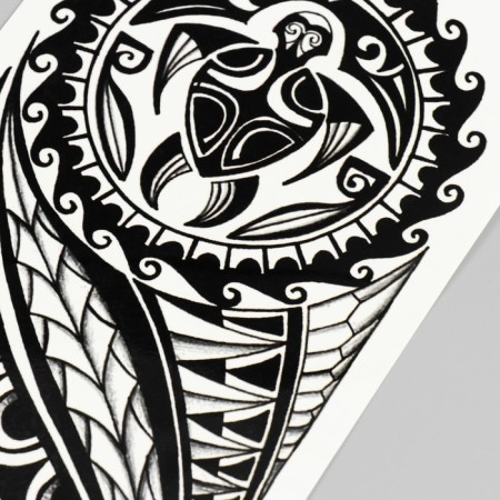 Tattoo on the body black "turtle on the sleeve" 48x17 cm-2