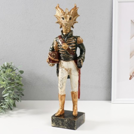 Souvenir Polystone "Golden Dragon General" 9x14x42.5 cm