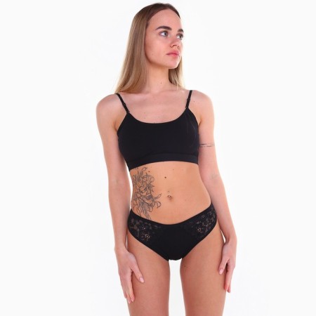 Panties female slips, black color, size 48 (l)-2