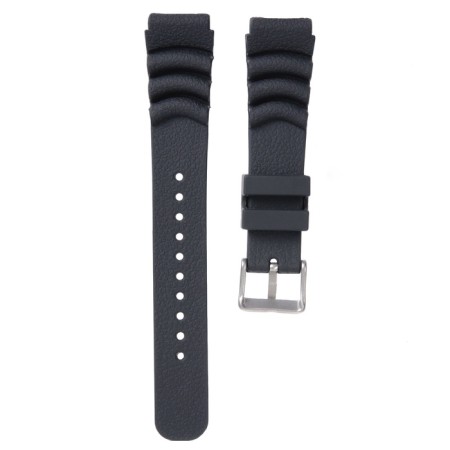 20 mm watch strap, silicone, l-23.5 cm, black-2