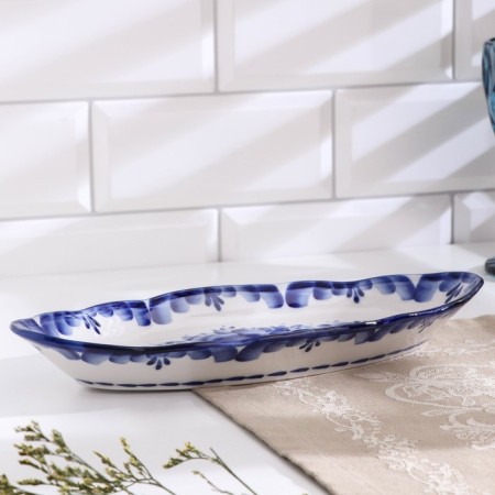 Sleeler dish, 28.5x13.5x4 cm, gzhel-1