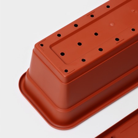 Balcony box for flowers, 12 l, 60 cm, terracotta color-5