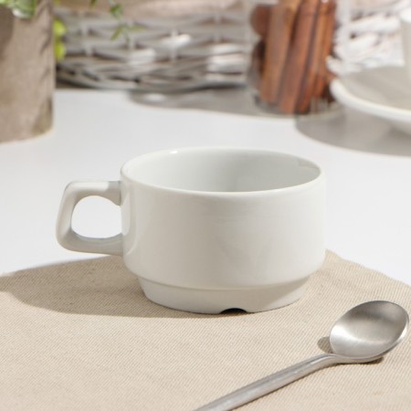 Porcelain cup "white", 170 ml, d = 8.3 cm, stacked