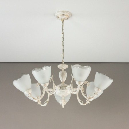 Suspended chandelier Citilux "Latur" CL413270, 46x33 cm, 7x75W, E27, white color-7