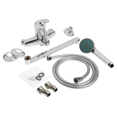 Bath mixer Zein ZC2047, pour 30 cm, cartridge 40 mm, with a shower set, chrome-10