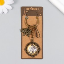Metal keychain, glass with carbine 