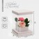 Gift box for flowers with a vase and PVC windows folding, packaging, "gray", 16 x 23 x 16 cm