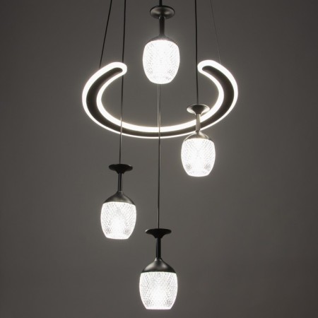 Bayerlux chandelier Sirius LED 100W 3000-6000K Black 39x41x19-119 cm-4