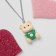 Children's pendant "chosen" bear, beige-green color