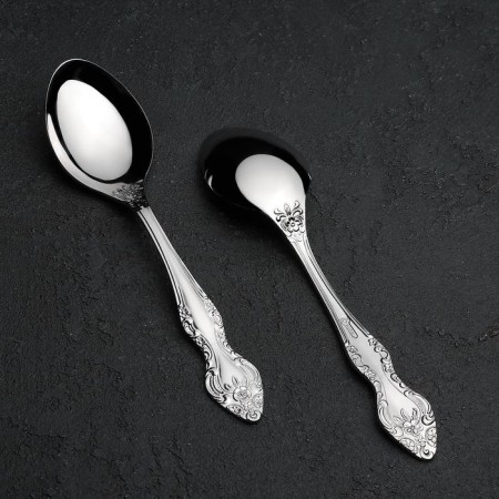 Tablespoon "Troika", h = 19 cm, thickness 2 mm, silver color