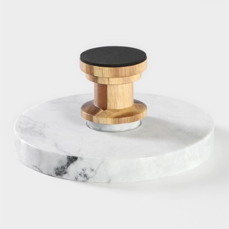 Cake stand Magistro Forest Dream, D = 20.5 cm, acacia, marble-3