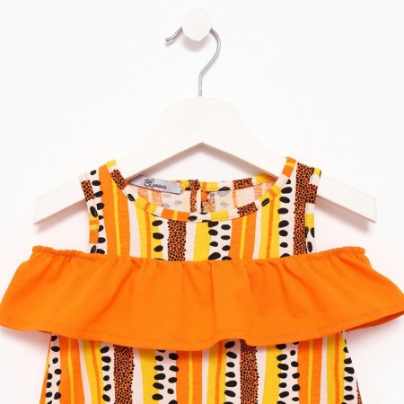 Sarafan for the girl, the color is light beige/orange, height 116 cm-6