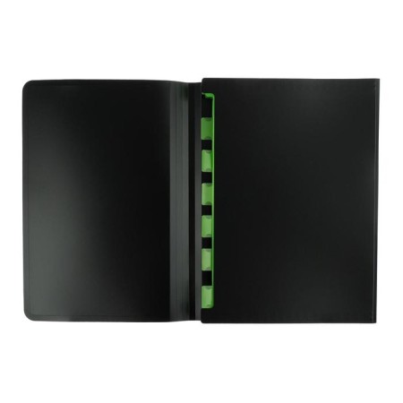 Folder-carte, A4, 6 departments, 700 μm, Erichkrause "Matt Accent", on the elastic band, embossing "sand", black, mix-5