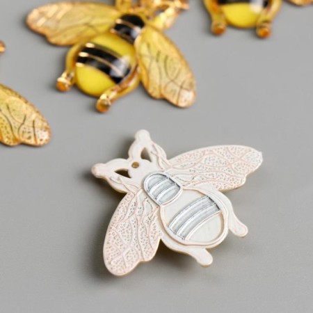 Decor for creativity plastic "Bee with golden lines" 2.6x3.1 cm-1