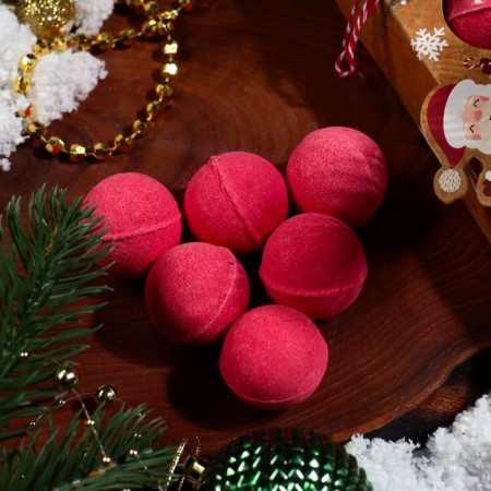 New Year's set of bathtub bombs "Pyramid", Red, 120 gr.-2