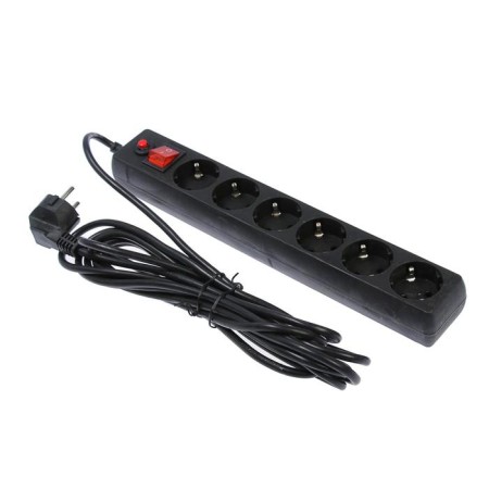 Network filter "Garrison", 6 outlets, 5 m, 10 a, 2200 watts, with salary, black