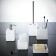 Brick toilet brush, white color