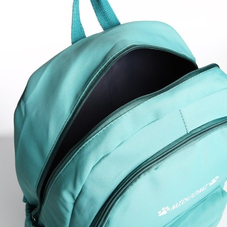 School backpack from textiles 2 of the lightning department, 3 pockets, green color-5