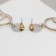 Earrings Metal "Faces" split, silver-gold color