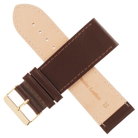 Watch strap, male, 28mm, harness 80 mm, larynx 120 mm, genuine leather, brown-1
