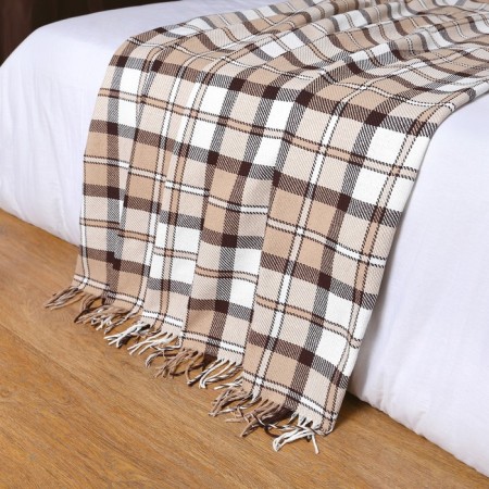 Valencia plaid 140x200cm, 03/Babble, White/Dog/Cor, HL 50%, PE 30%, pan 20%