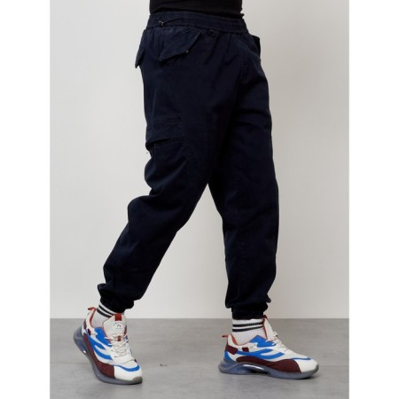 Cargo jeans men, size 44, dark blue color-2