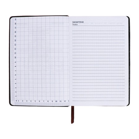 The diary is notathered, A5, 140l, cage, region, on the button, blue-10