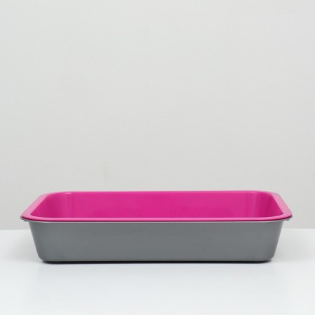 Medium toilet with a mesh of 36 x 26 x 6.5 cm, Magenta/Gray-1