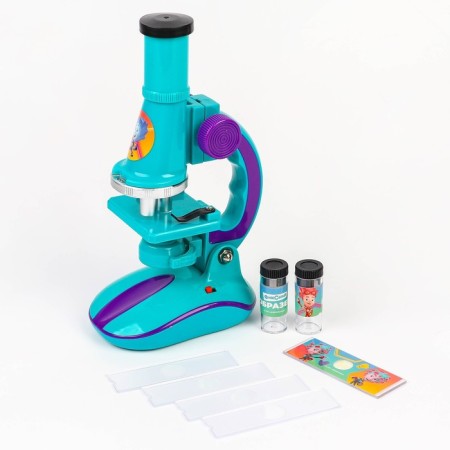 Microscope fixiki with a set for research, light, mix-9