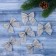 Jewelry decoration "Bow - Shine" (set 12 pcs) 4.5x5.5 cm, silver