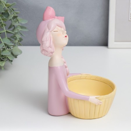 Souvenir Polystone stand "Girl with basket" MIX 20.3x16.8x25.5 cm-2