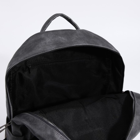 Women's backpack made of artificial leather with lightning, 3 pockets, color gray color-5