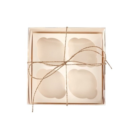 Capcake box, confectionery packaging, 4 cells “since March 8”, 16 x 16 x 7.5 cm-1