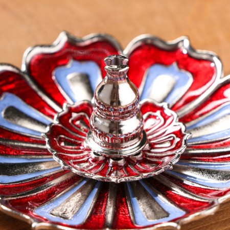 Boward Flower stand "Lotus Flower", 8.8 x 3 cm, enamel Red-blue mix-1