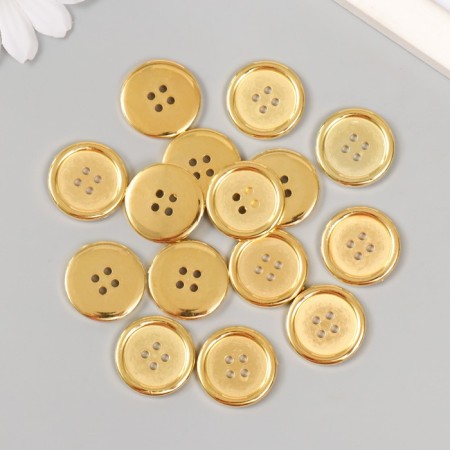 Buttons Plastic 4 PROVEL "Golden" 2.3x2.3 cm set 15 pcs-2