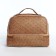 Cosmetic bag, 2 parts on zippers, beige color