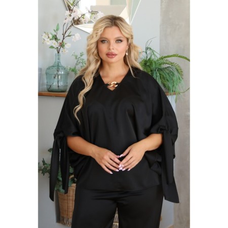 Female suit, size 48, black color-16