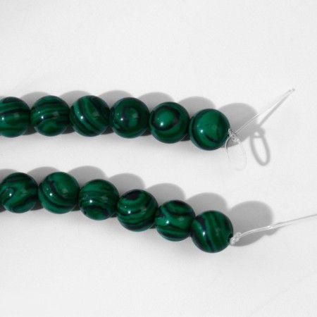 Beads on threads ball No. 8 "Malachite", 47 beads-2