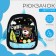Baby backpack on lightning, 3 outer pockets, black/blue color
