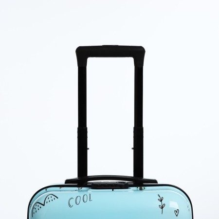Small 18 suitcase, lightning department, 4 wheels, blue color-4