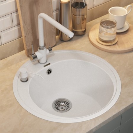 Quartz-quartz kitchen-quartz Uperwood quartz upd-01, round, color 01 white