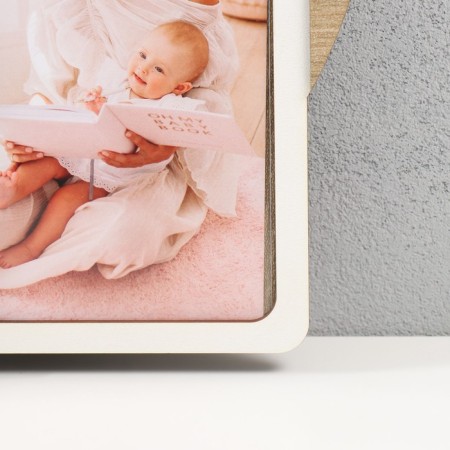 Photo frame LHDF "Circle" 33x33 in 4 photos 10x15 cm, col. oak/white (plastic screen)-1