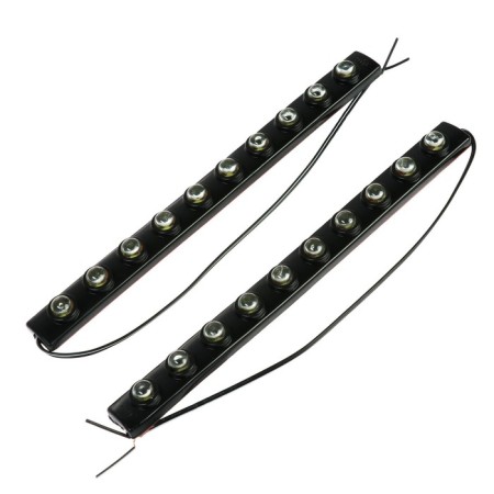 Daily running lights, SkyWay 12 V, 10 diodes, 210 x 18 x 4 mm, set 2 pcs, S08501014