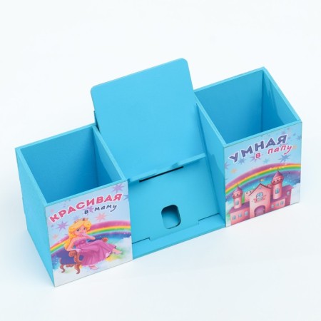 Organizer for the office with a stand for the phone "Beautiful in mom" 23x7x14 cm-5
