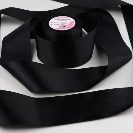 Satin tape, 75 mm × 23 ± 1 m, black color No. 39