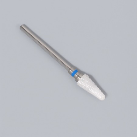 Ceramic milling cutter for manicure “Cones Rounded”, average cut, 6 × 14 mm, in a plastic case, white color-4