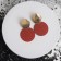 Earrings Metal "ladies" texture, red color in gold