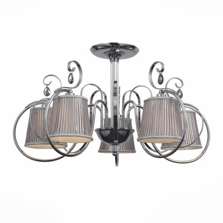 Ceiling EVOLUCE lamp. SL177.102.05. Azzurro. 5x40 watts, E14, 74x74x41 cm, chromium color
