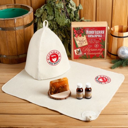 Gift set "New Year's Park": hat, rug, 2 oils, soap